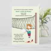 ガールバレーボール選手のバースデーパーティ招待状 招待状 (スタンド正面)