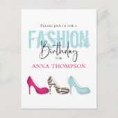 ガールバースデーパーティークールテンプレート ポストカード (正面)