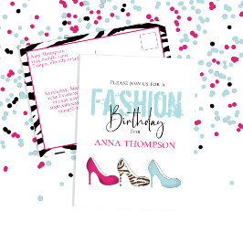 ガールバースデーパーティークールテンプレート ポストカード