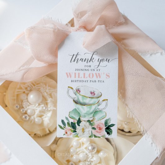 ガールバースデーパーティーティーパーティーフェイバーラベル ギフトタグ