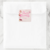 ガールバースデーパーティーピンクカスタム スクエアシール (バッグ)