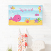 ガールバースデーパーティー海中背景バナー 横断幕 (インサイチュ)