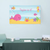 ガールバースデーパーティー海中背景バナー 横断幕 (トレードショー)