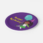 ガールバースデーパーティー(アフリカ系アメリカ人) ペーパープレート (アングル)