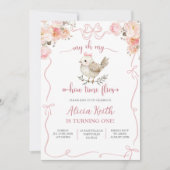 ガールバーディファースト誕生日 招待状 (正面)