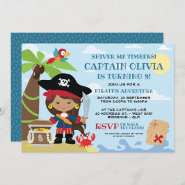 ガールパイレーツパーティー誕生日招待状 招待状