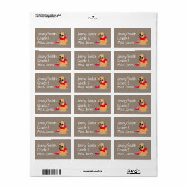 ガールパグ犬の名前の学校本のラベル ラベル