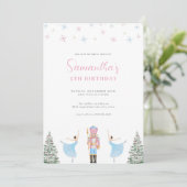 ガールパステルピンクナツクラッカー誕生日招待状 招待状 (スタンド正面)