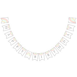 ガールパステルレインボーバースデーパーティーのバンティングバナー バンティングフラッグ