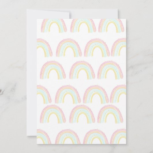 ガールパステルレインボーバースデーパーティー 招待状 (裏面)