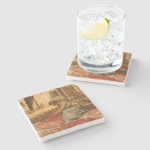 ガールパッキングさくらんぼインProvence (フランス) ストーンコースター (横)