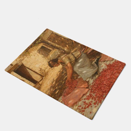 ガールパッキングさくらんぼインProvence (フランス) ドアマット (アングル)