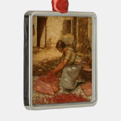 ガールパッキングさくらんぼインProvence （フランス） メタルオーナメント (右)