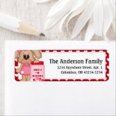 ガールパピードグバレンタインデー住所 シールd4 ラベル (インサイチュ)