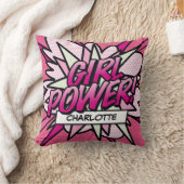 ガールパワーおもしろいレトロ漫画ブックアーポップ・アートのト クッション (ブランケット)