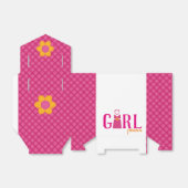 ガールパワーかわいいドレスピンクの格子花 フェイバーボックス (折り畳みなし)