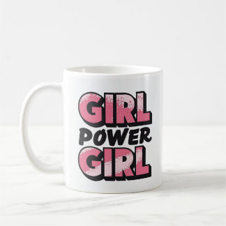 ガールパワーはっきりしたタイポグラフィ- Empowering Graphic コーヒーマグカップ