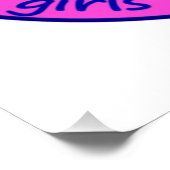 ガールパワーはっきりしたピンクの女の子の恐竜カスタマイズDINO ポスター (コーナー)