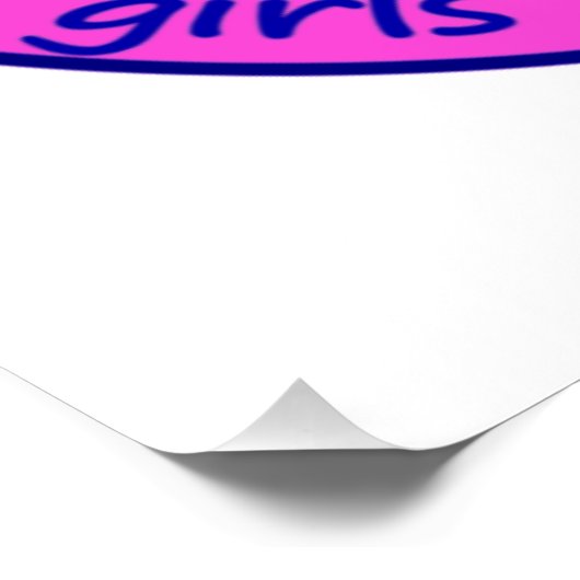 ガールパワーはっきりしたピンクの女の子の恐竜カスタマイズDINO ポスター (コーナー)