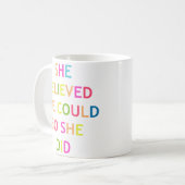 ガールパワーやる気を起こさせる/感動的引用文 コーヒーマグカップ (正面左)