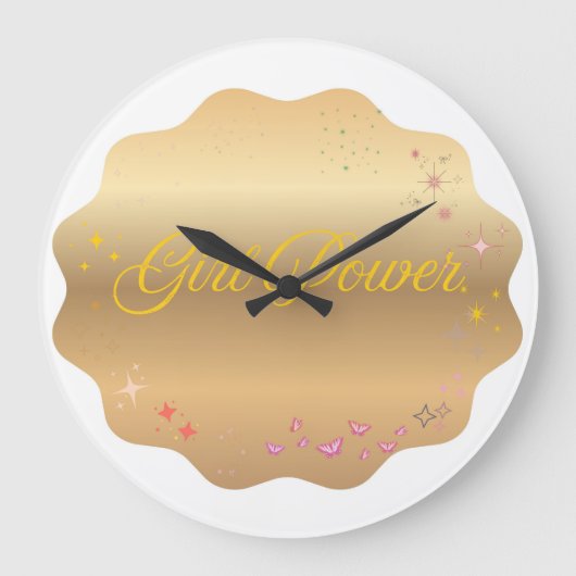 ガールパワーシェイプ ラージ壁時計 (正面)