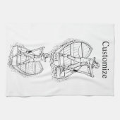 ガールパワースカルリングボートThunder_Cove キッチンタオル (横)