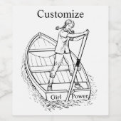 ガールパワースカルリングボートThunder_Cove ワインラベル (シングルラベル)