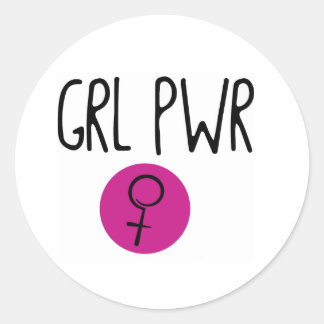ガールパワーステッカー(GRL PWR) ラウンドシール