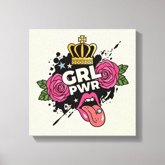 ガールパワータトゥースタイル キャンバスプリント (正面)