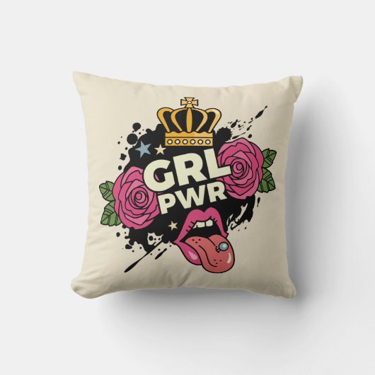 ガールパワータトゥースタイル クッション (正面)