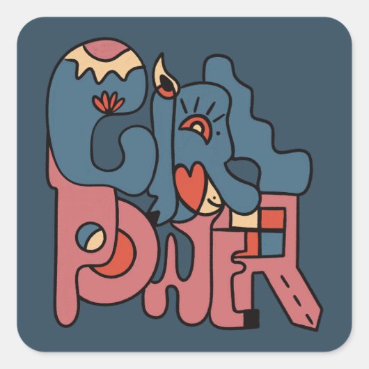 ガールパワーダーク スクエアシール (正面)