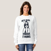 ガールパワーティーIボッシー妻ティーIカップルのシャツ スウェットシャツ (正面フル)