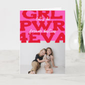 ガールパワーハッピーガレンティンの日と写真 カード (正面)