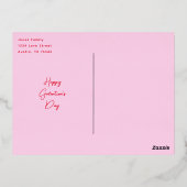 ガールパワーハッピーガレンティンの日と写真 箔シーズンポストカード (裏面)