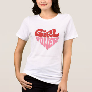 ガールパワーハートフェミニストTシャツ レッド ピンク 引用 トライブレンドTシャツ