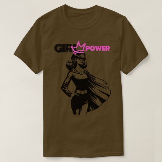 ガールパワーフェミニスト女性主義 Tシャツ (デザイン正面)