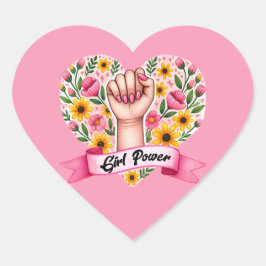 ガールパワーフェミニスト ハートシール