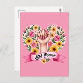 ガールパワーフェミニスト ポストカード (正面/裏面)