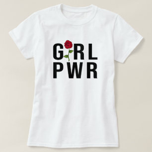 ガールパワーフェミモダンニストはっきりしたGRL PWR Tシャツ