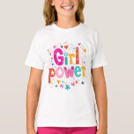 ガールパワーフラワー Tシャツ<br><div class="desc">かわいいピンクの女の子のパワー印刷された花のTシャツ。Tシャツのコレクション全体の私の店を訪問デザイン。</div>