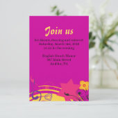 ガールパワーブライトバルミツワー披露宴パーティーカード 招待状 (スタンド正面)