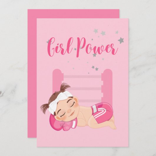 ガールパワーベビー発表カード 案内状 (正面/裏面)