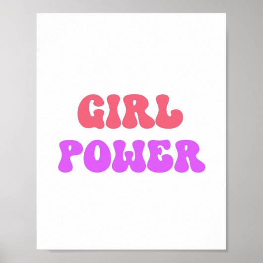 ガールパワーレトロピンクパープルメッセージのエンパワメント ポスター (正面)