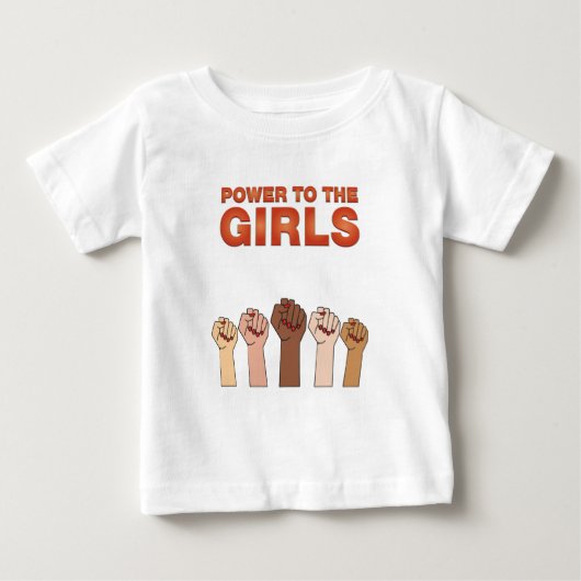 ガールパワー女性エンパワーメント強い女の子Tシャツ ベビーTシャツ (正面)