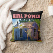 ガールパワー小妖精や小人ガール枕 クッション (ブランケット)