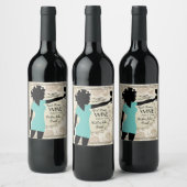 ガールパワー強い女性のバラ自家製ワイングラス ワインラベル (ボトル)