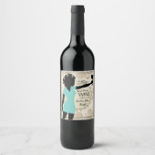 ガールパワー強い女性のバラ自家製ワイングラス ワインラベル (正面)