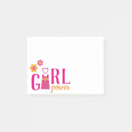 ガールパワー明るい赤紫色ピンクイエローフローラ格子模様ドレス ポストイット