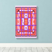 ガールパワー曲線プリッドピンク キャンバスプリント (インサイチュ (ウッドフロア))