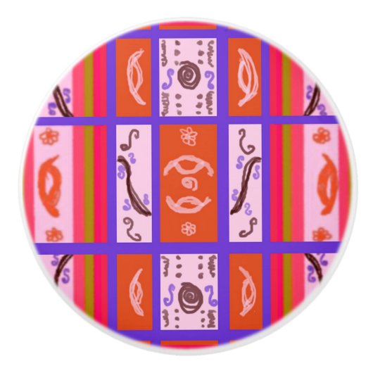 ガールパワー湾曲プレイドセラミックドロワーノブ セラミックノブ (正面)